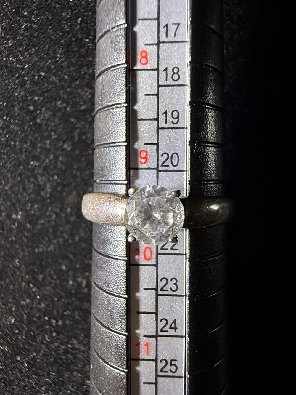Sparkling Solitaire CZ Ring in Silver-Tone Size 9.5